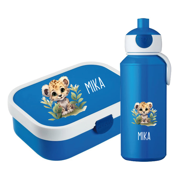 Mepal Brotdose & Trinkflasche Tiere mit Blumen