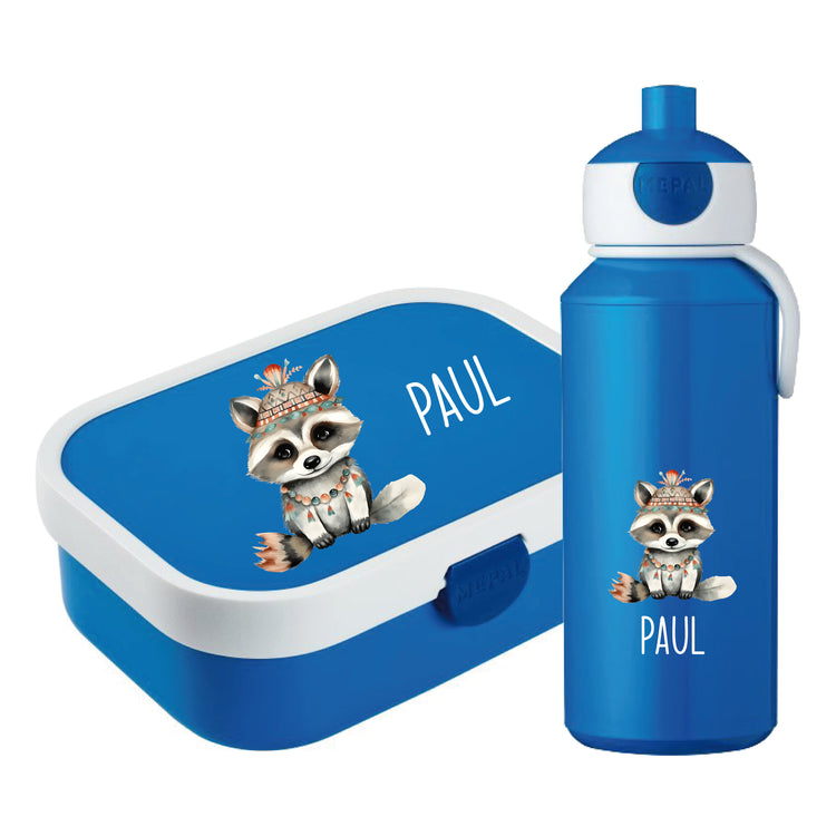 Mepal Brotdose & Trinkflasche Tiere mit Blumen
