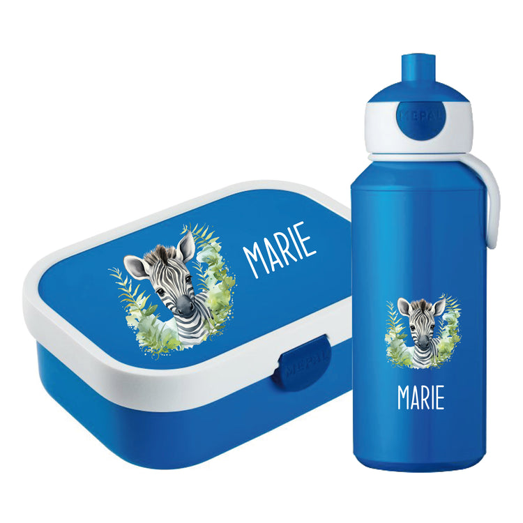 Mepal Brotdose & Trinkflasche Tiere mit Blumen