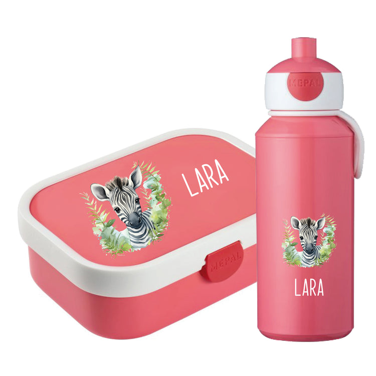 Mepal Brotdose & Trinkflasche Tiere mit Blumen