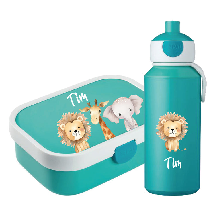 Mepal Brotdose & Trinkflasche Jungle Tiere