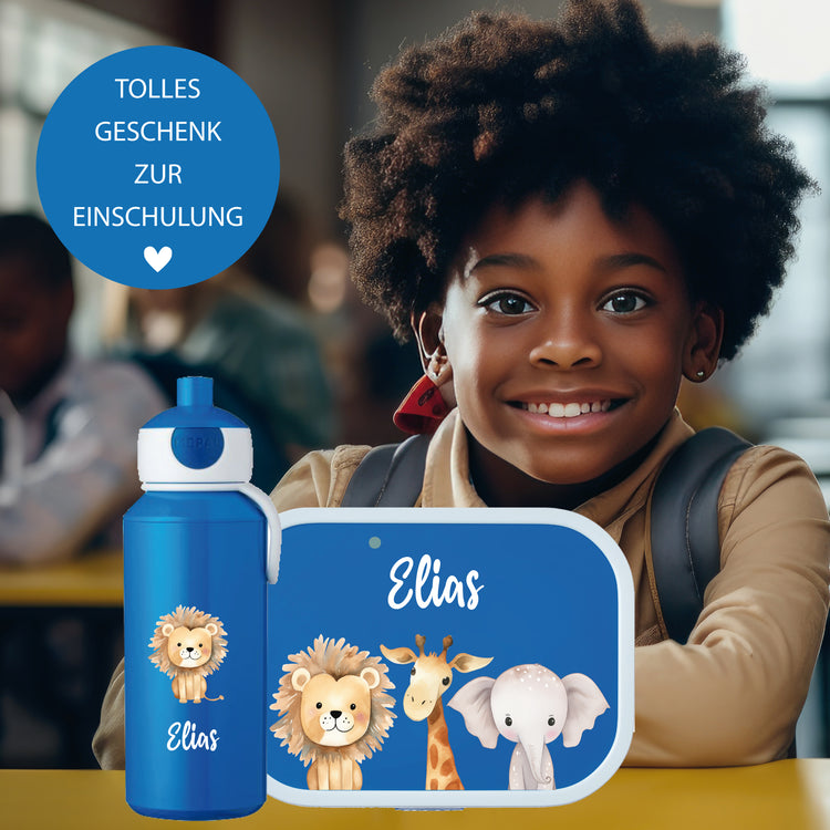 Mepal Brotdose & Trinkflasche Jungle Tiere