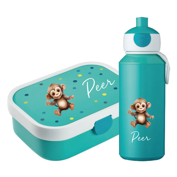 Mepal Brotdose & Trinkflasche Tiere mit Punkten