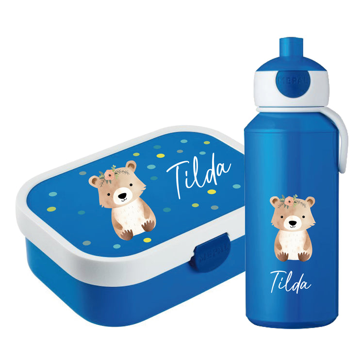 Mepal Brotdose & Trinkflasche Tiere mit Punkten