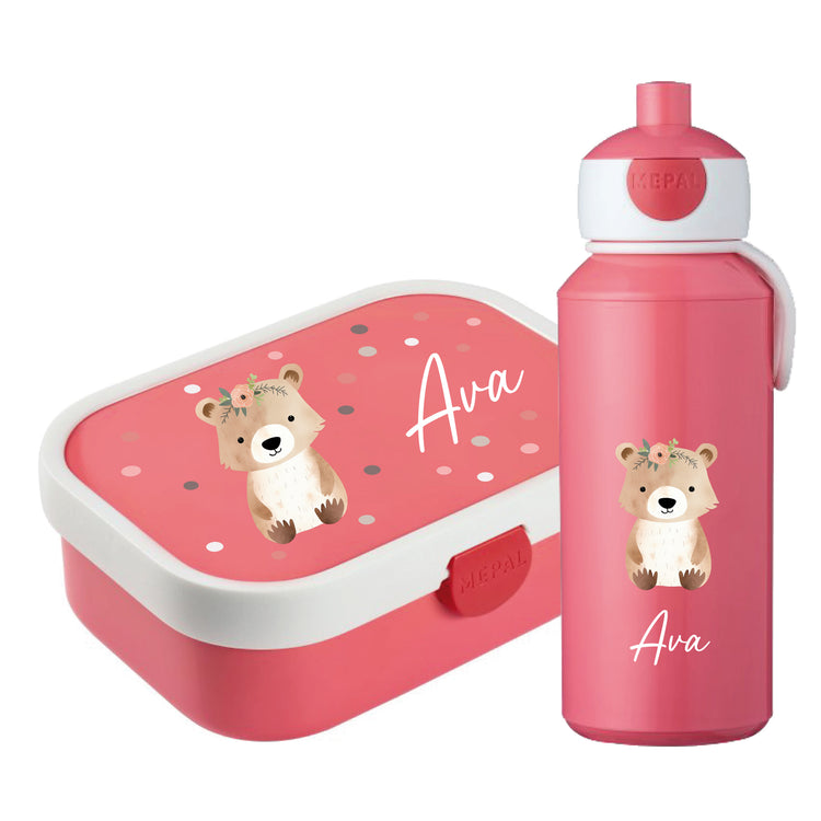 Mepal Brotdose & Trinkflasche Tiere mit Punkten