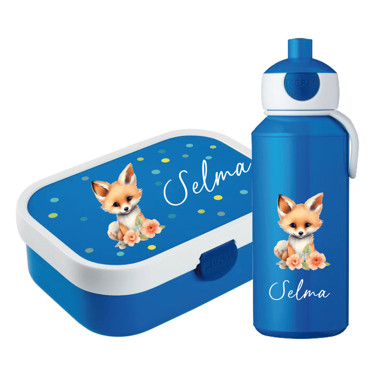 Mepal Brotdose & Trinkflasche Tiere mit Punkten
