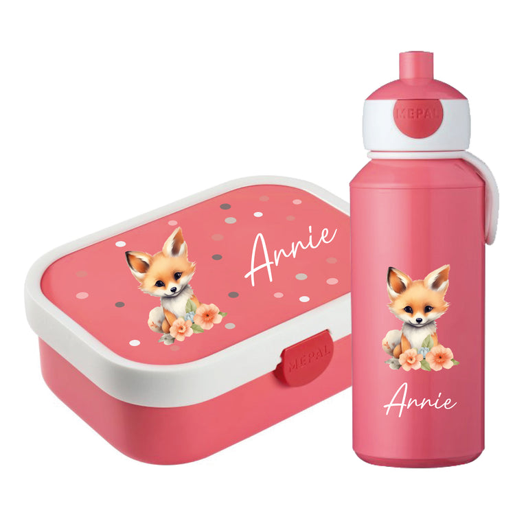 Mepal Brotdose & Trinkflasche Tiere mit Punkten