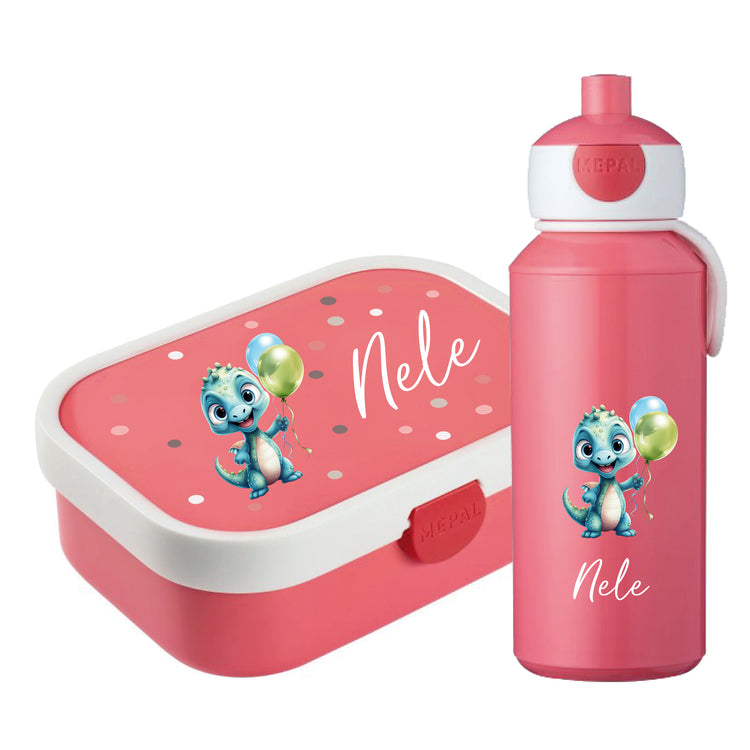 Mepal Brotdose & Trinkflasche Tiere mit Punkten