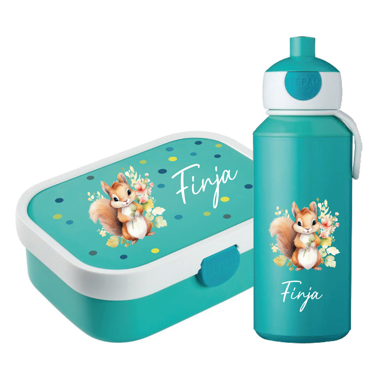 Mepal Brotdose & Trinkflasche Tiere mit Punkten