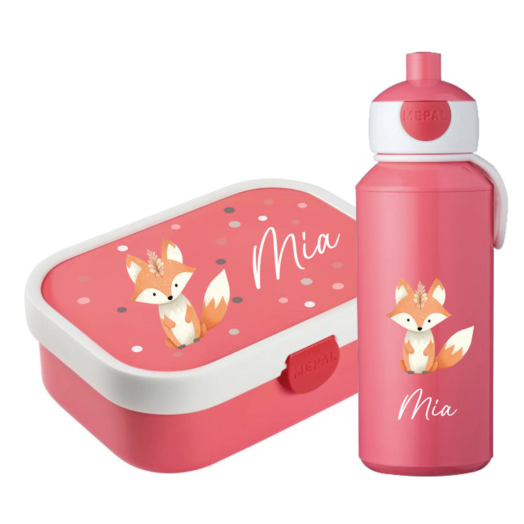 Mepal Brotdose & Trinkflasche Tiere mit Punkten