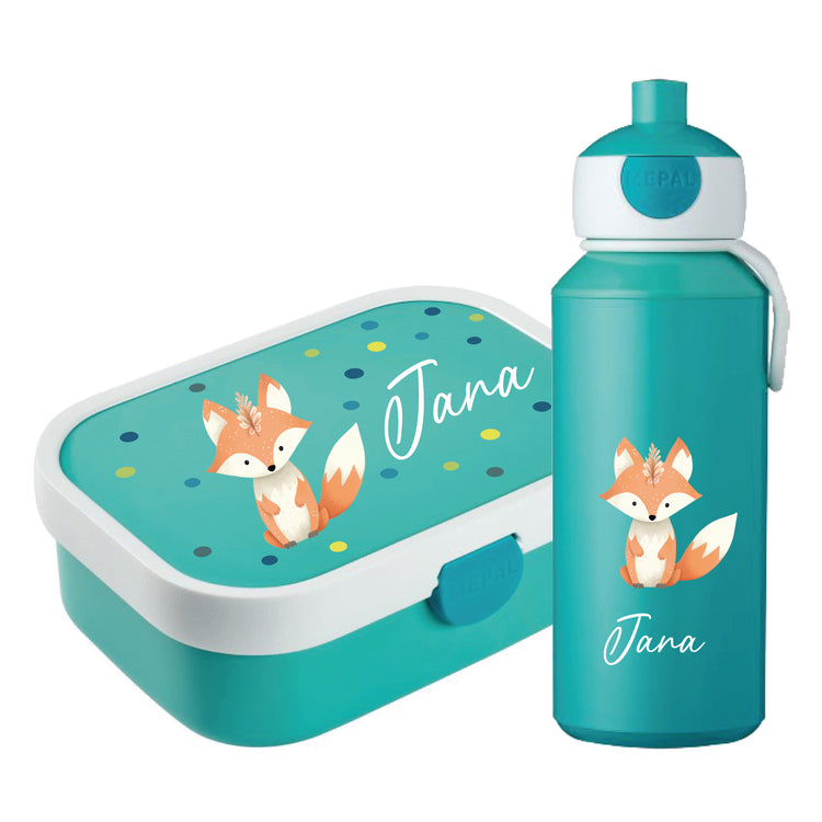 Mepal Brotdose & Trinkflasche Tiere mit Punkten
