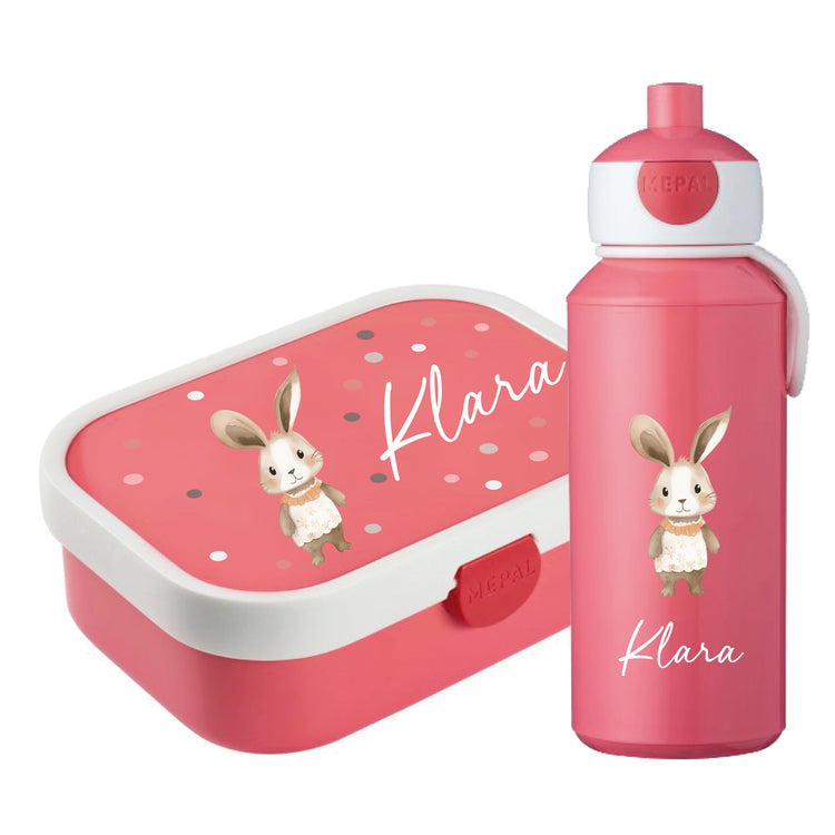 Mepal Brotdose & Trinkflasche Tiere mit Punkten