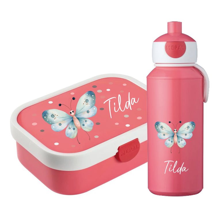 Mepal Brotdose & Trinkflasche Tiere mit Punkten