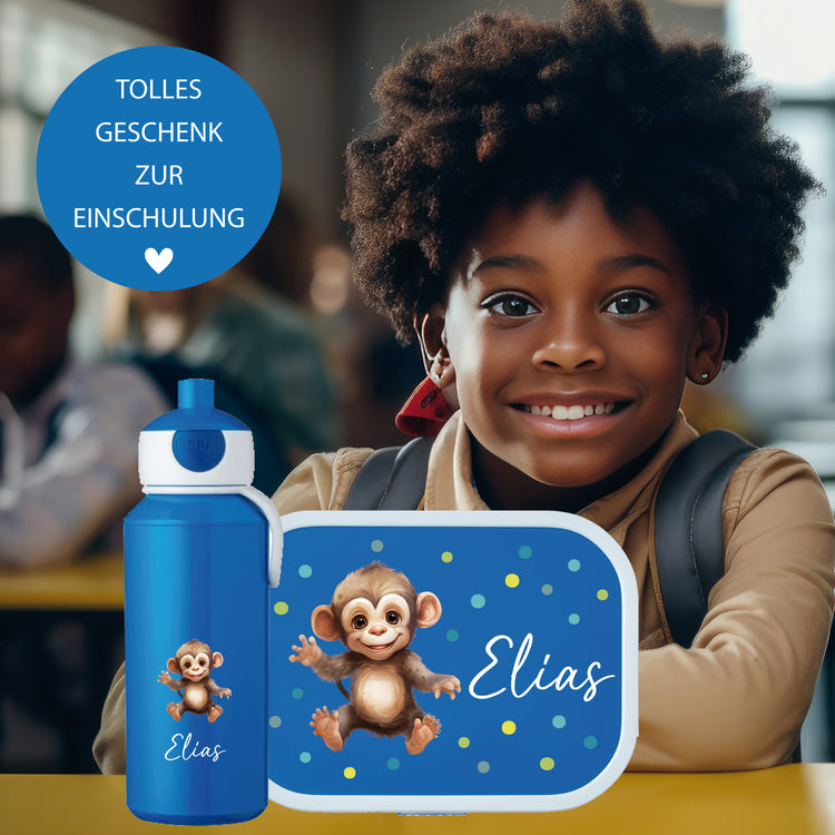 Mepal Brotdose & Trinkflasche Tiere mit Punkten