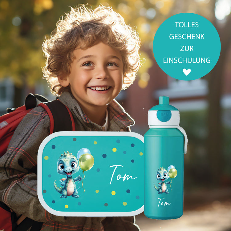 Mepal Brotdose & Trinkflasche Tiere mit Punkten