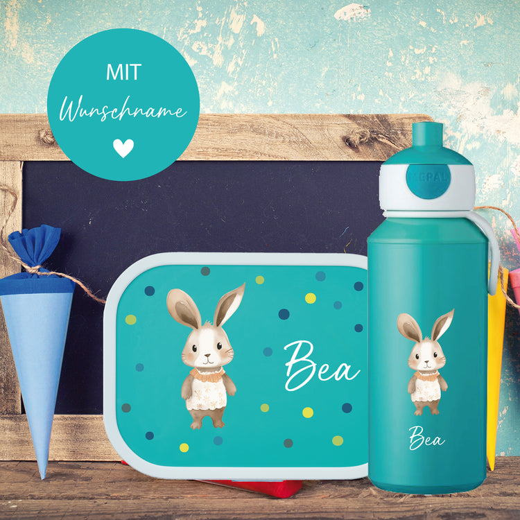 Mepal Brotdose & Trinkflasche Tiere mit Punkten