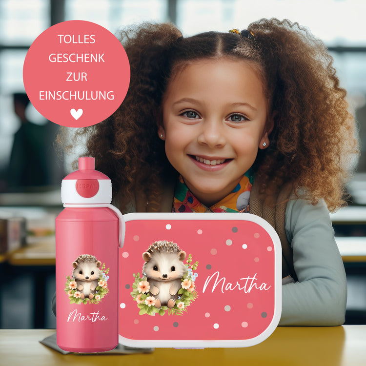 Mepal Brotdose & Trinkflasche Tiere mit Punkten