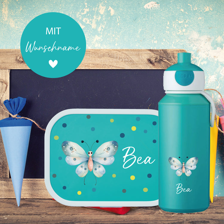 Mepal Brotdose & Trinkflasche Tiere mit Punkten