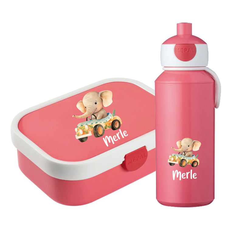 Mepal Brotdose & Trinkflasche Tierauto