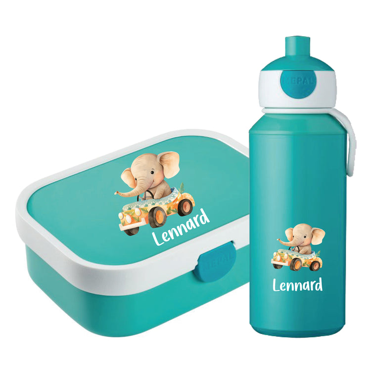 Mepal Brotdose & Trinkflasche Tierauto
