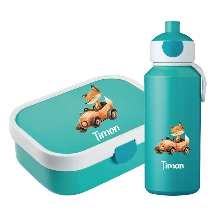 Mepal Brotdose & Trinkflasche Tierauto