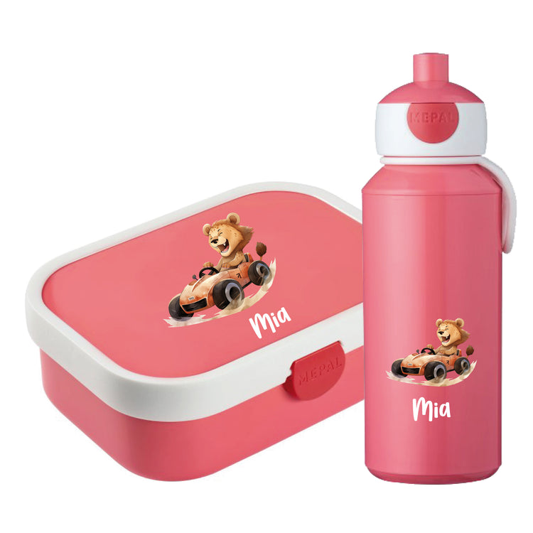 Mepal Brotdose & Trinkflasche Tierauto