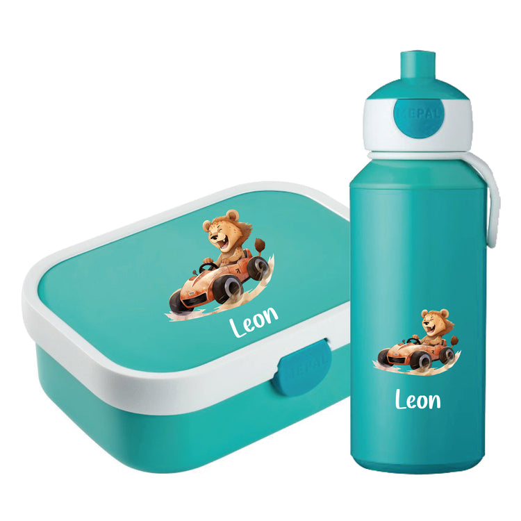 Mepal Brotdose & Trinkflasche Tierauto