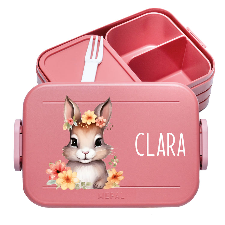 Mepal Lunchbox Midi Tiere mit Blumen personalisiert