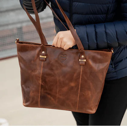 BenBag-Set 2: Shopper Tasche Cognac (8-teiliges Set, Premium-Leder)