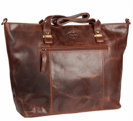BenBag-Set 2: Shopper Tasche Cognac (8-teiliges Set, Premium-Leder)