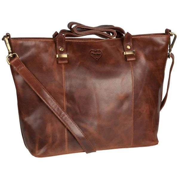 BenBag-Set 2: Shopper Tasche Cognac (8-teiliges Set, Premium-Leder)