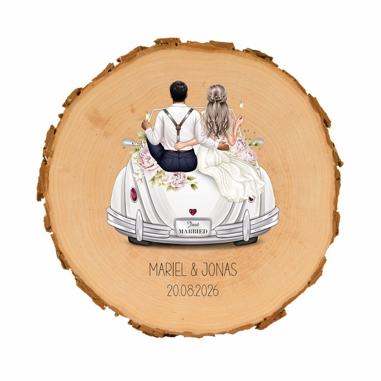 Baumscheibe zur Hochzeit - Hochzeitsauto - personalisierbar (Kopie) - TEST