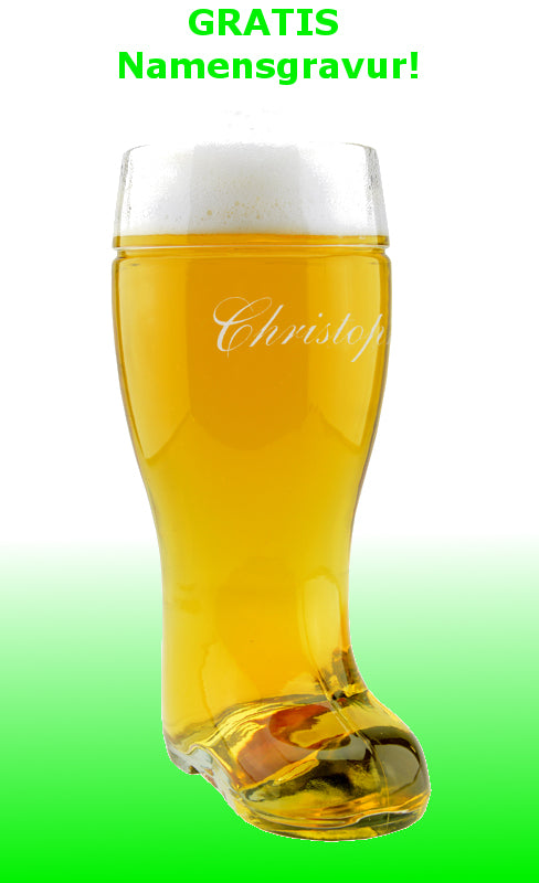 Bierstiefel mit Gravur - Biergeschenk