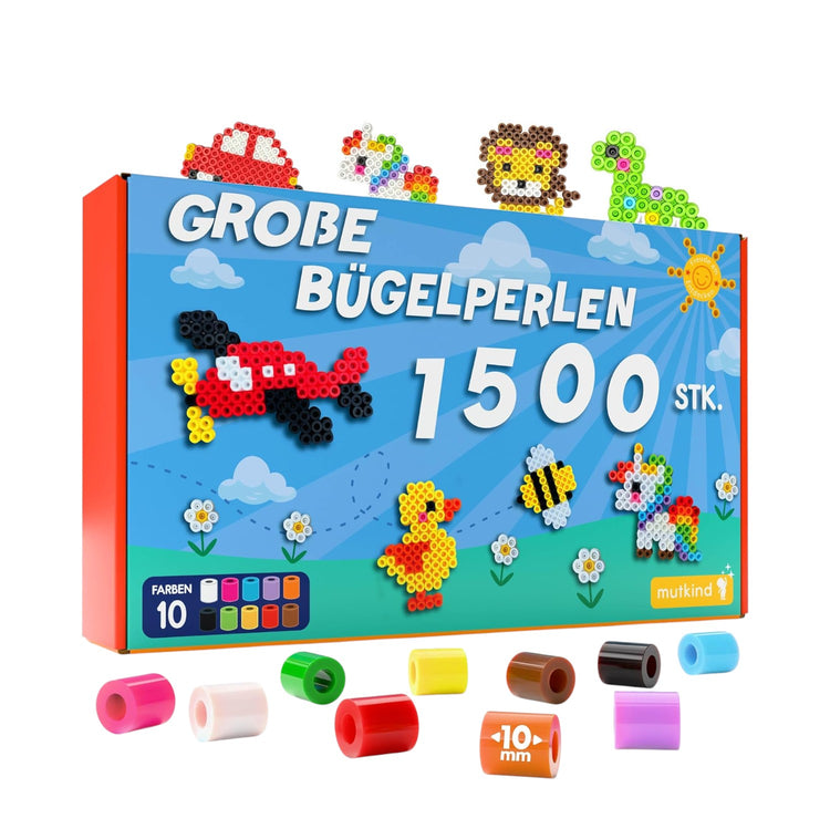 1500x Bügelperlen Groß in 10 tollen Farben