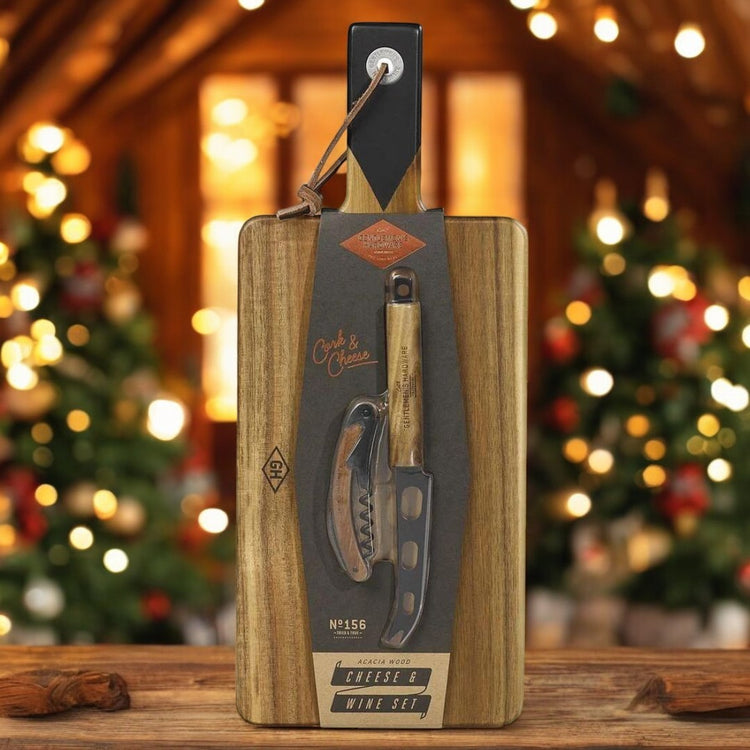 Käse & Wein Set mit Messer und Flaschenöffner