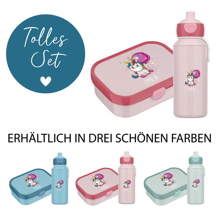 Mepal Brotdose & Trinkflasche  Einhorn
