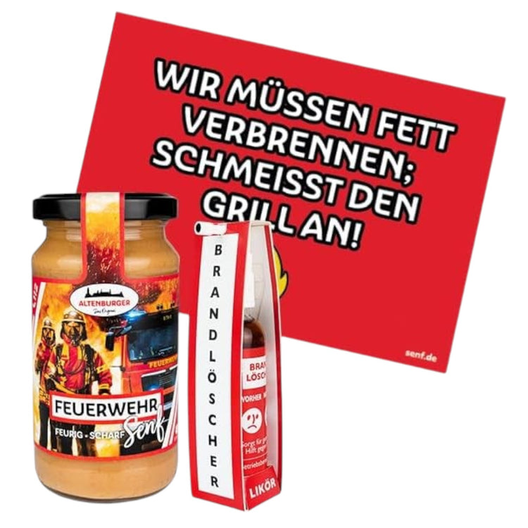 Feuerwehr Set mit Senf und Likör