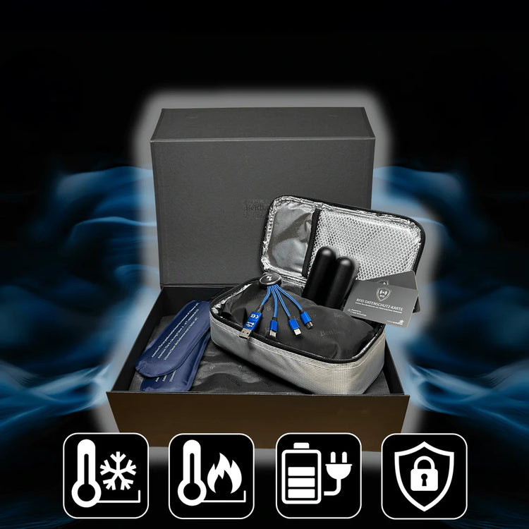 BenBag-Set 2: Shopper Tasche Cognac (5-teiliges Set, Premium-Leder)