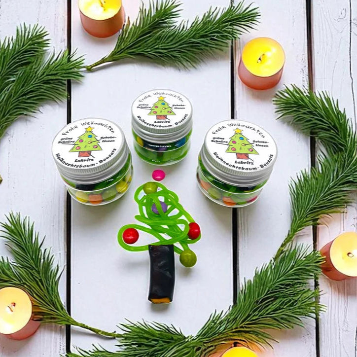 Weihnachtsbaum-Bausatz aus Fruchtgummi - Adventsgeschenk