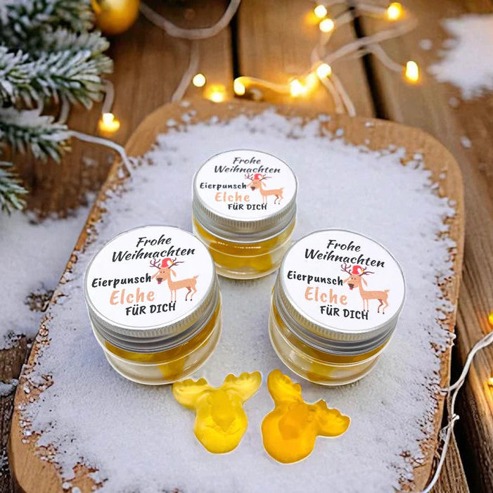 Eierpunsch Elche aus Fruchtgummi - Adventsgeschenk