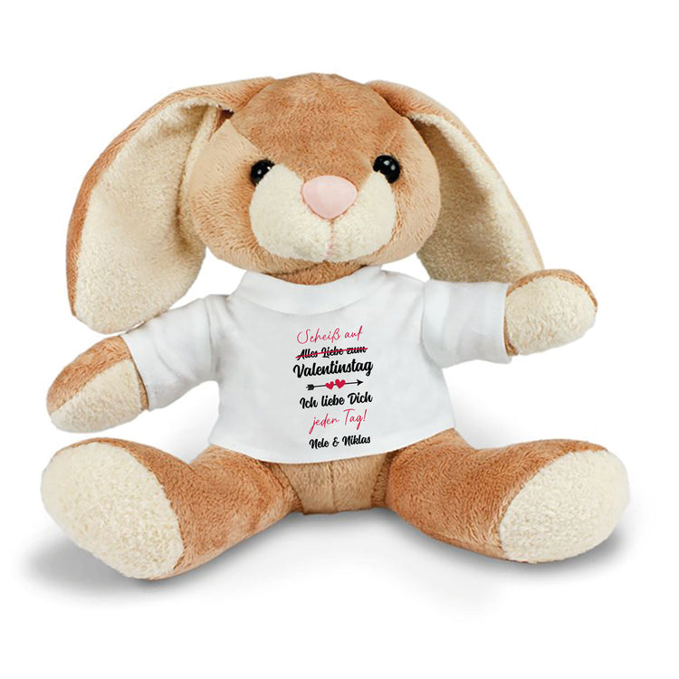 Kuscheltier Hase zum Valentinstag - mit Wunschnamen