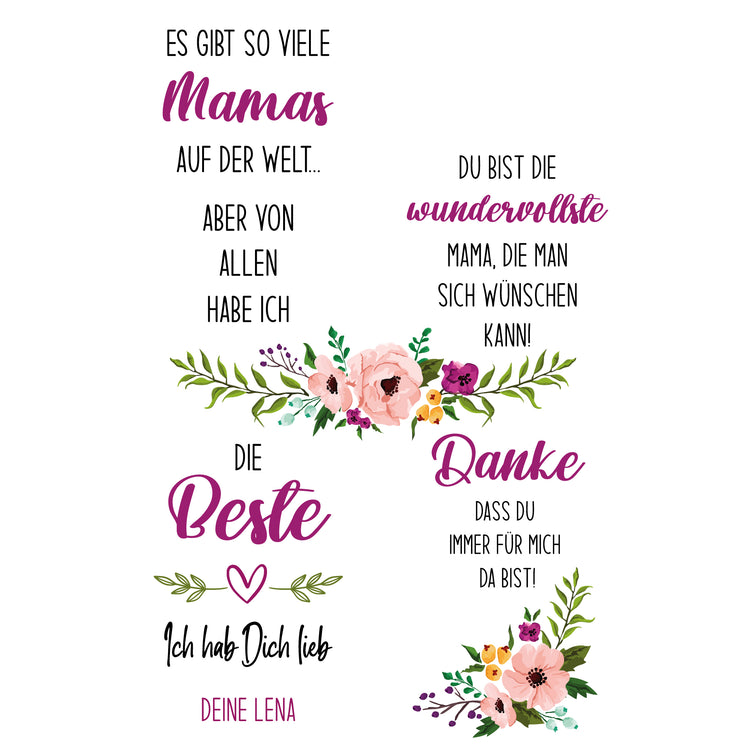 Kerzenhalter Set - Beste Mama + Wunschname