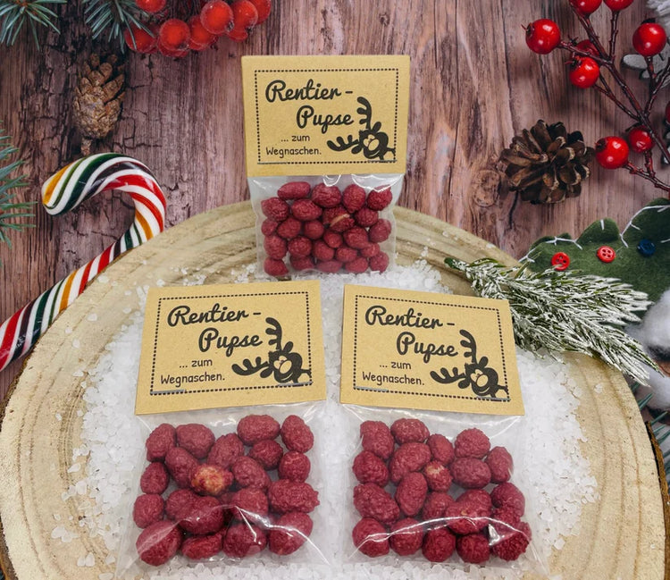 Rentierpupse - knusprige gebrannte Mandel mit Weihnachtszauber