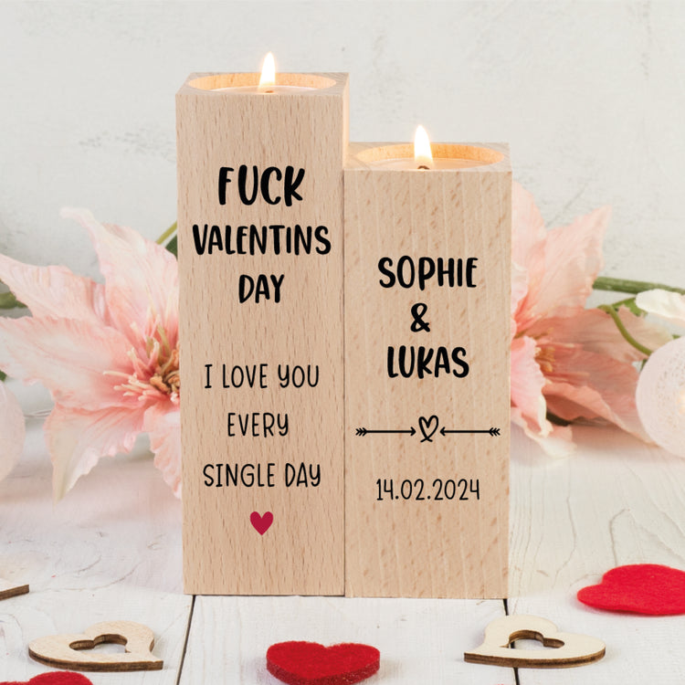 Kerzenhalter Fuck Valentinesday - personalisiert