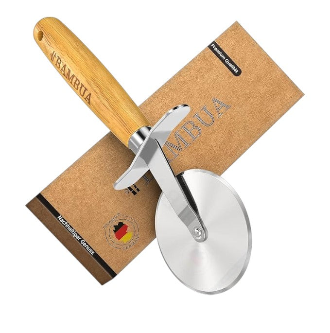 Pizzaschneider - 100% plastikfrei mit edlem Bambusgriff