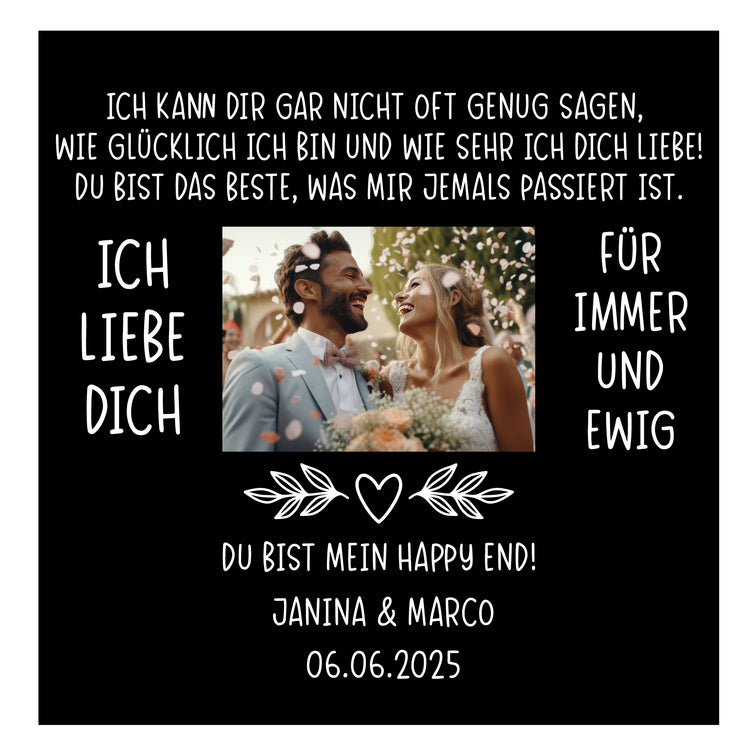 Schieferherz - Ich liebe Dich - mit Wunschfoto & Text