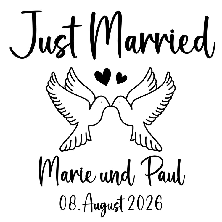 Schieferherz - Just Married mit Personalisierung