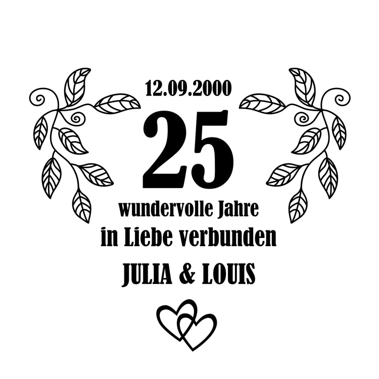 Schieferherz zur Silberhochzeit Wundervolle Jahre