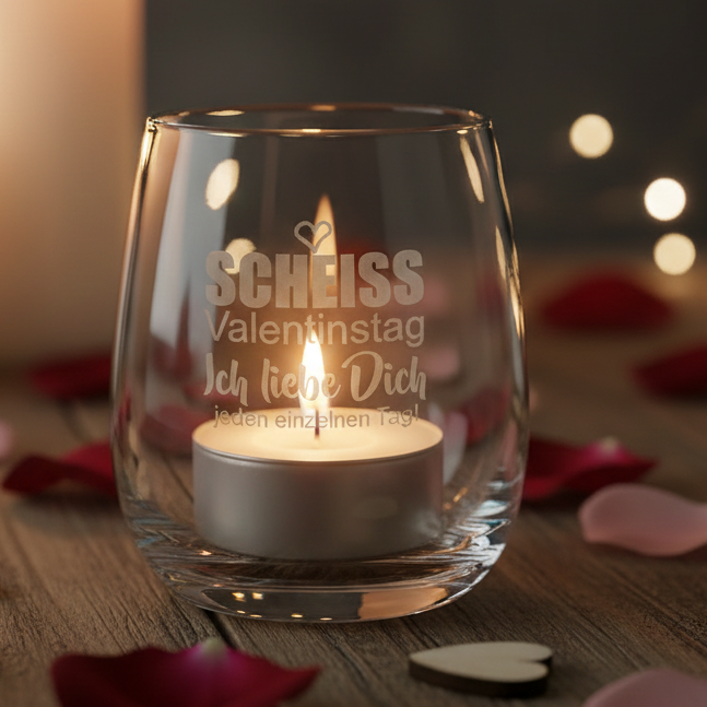 Leonardo Windlicht Scheiss Valentinstag - Ich liebe Dich jeden einzelnen Tag!