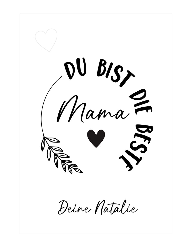 Personalisierbarer Trockenblumenständer Beste Mama mit Vase